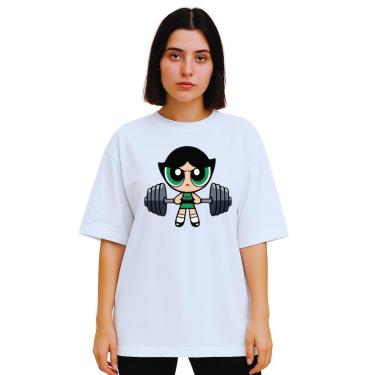 Imagem de Camiseta Oversized Feminina Algodão Treino Academia Estampada-Feminino