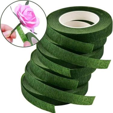 Imagem de Fita Floral Verde Artesanato Encapar Arame Flores Folhas - Newz