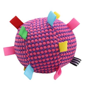 Imagem de Asixxsix Brinquedo Interativo para Cães, Bola de Pelúcia Com Sino Embutido e Fitas Divertidas para Cães Pequenos, Médios e Grandes, Brinquedo para Mastigar para Buscar Brincadeiras de (Rosa vermelha)
