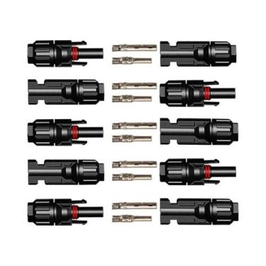 Imagem de Conectores De Painel Solar À Prova d'Água 5 Pares Com Chave Para Cabo 