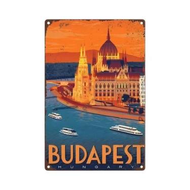 Imagem de Placa Metálica Retrô Temática De Viagem: Veneza, Canadá, Toronto  Pôst