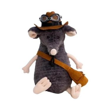 Imagem de Brinquedo De Pelúcia Rato Triste De Desenho Animado De 25cm Com Chapéu