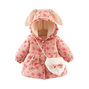 Imagem de Jaqueta De Inverno Para Meninas Em Algodão, Bonita, Com Capuz E Estamp