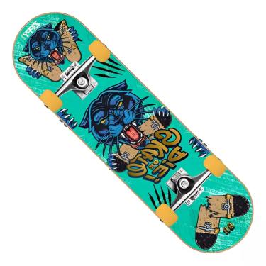 Imagem de Skate Semi Profissional Juvenil Completo Shape Com Lixa Estampa Tigre 78cm Zippy Toys Skateboard Infantil Criança Radical