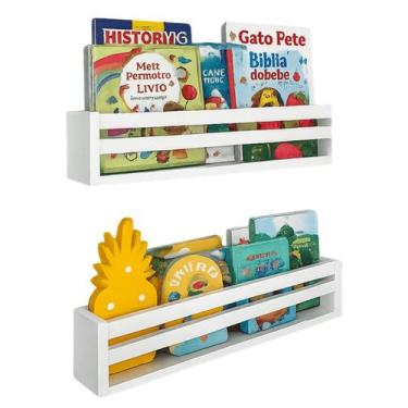 Imagem de Estande de Livro Infantil Livreiro Organizador de Parede Nicho Mdf Bra