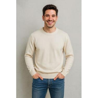 Imagem de Blusa masculino de linho la sueter tricot - Generica, Areia, G