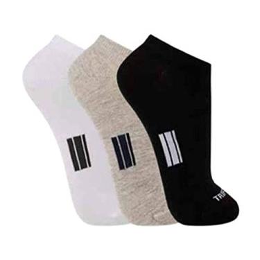 Imagem de Kit com 3 Meias AU CC Esportiva, Trifil, Adulto Unissex, Branco/Preto/Mescla, 35-38