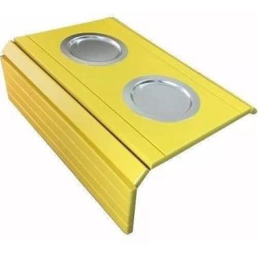 Imagem de Esteira Decorativa Laqueada Apoio Sofá Copo Alumínio Amarelo