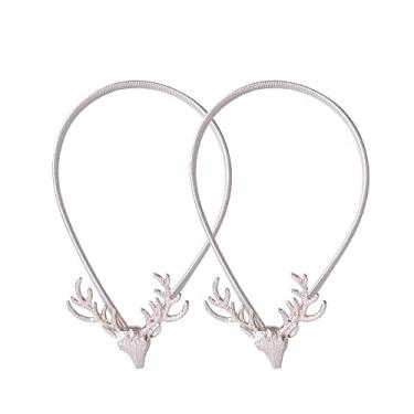 Imagem de Suportes de cortina de luxo leve cabeça de veado de vento laços de cortina sem perfuração sem instalação laços de cortina fivela de cortina, T1,2 PCS