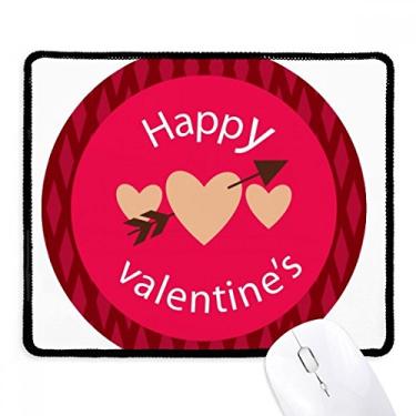 Imagem de Mousepad rosa Feliz Dia dos Namorados Coração Borda Costurada Tapete Borracha Gaming Pad