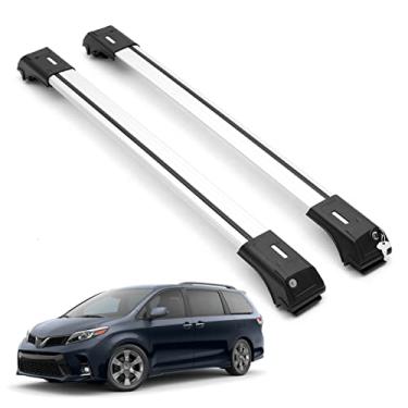 Imagem de ERKUL Barras transversais de rack de teto para Toyota Sienna 2011-2020 | Barras transversais de alumínio com trava antirroubo para telhado, transportador de carga, bagagem, caiaque, canoa, bicicleta |