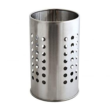 Imagem de Mimo Style Porta Utensílios de Aço Inoxidável Redondo Suporte de Talheres Resistente para uso Doméstico e Ideal Para Cozinha, Casa, e Escritório - Durável e de Qualidade, Aparência Moderna e Elegante