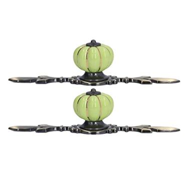 Imagem de Puxadores de Gaveta de Abóbora Pintados à Mão, 2 Botões de Gaveta, Puxadores de Gaveta, Puxadores de Gaveta Pintados à Mão, Porta de Armário de Abóbora, Maçanetas (1045A verde