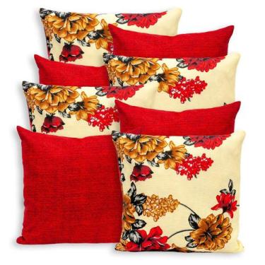 Imagem de Kit 8 Capas de Almofada Lisa e Estampada com Zíper Gorgurinho 40x40cm 