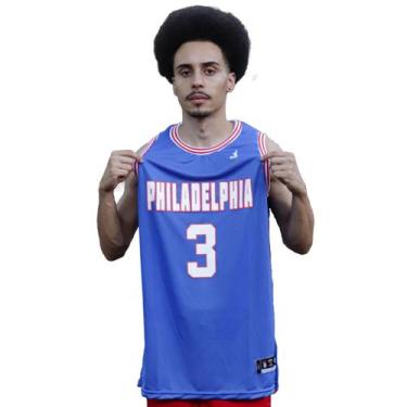Imagem de Regata Basquete Masculina M10 Philadelphia 3, Royal,  GG