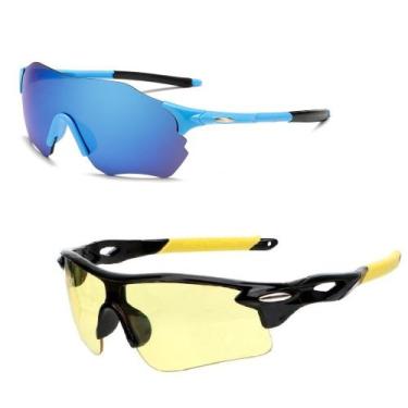 Imagem de Kit 2 Óculos Esportivo Feminino Masculino + Lentes Amarelas - PENDULAR