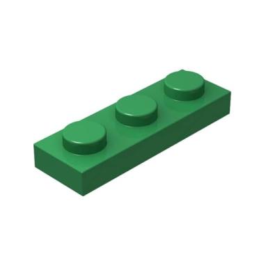 Imagem de Classic Green Plates Bulk, Green Plate 1x3, Building Plates Flat 100 Piece, Compatible with Lego Parts and Pieces: 1x3 Green Plates(Color: Green)