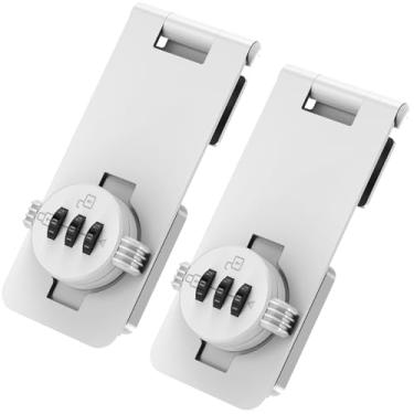 Imagem de Fechadura de armário sem chave com combinação, cadeado de código de armário com combinação de 3 dígitos, fechadura de porta de segurança para gavetas, armários, portas duplas, portas pequenas,