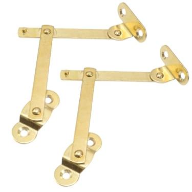 Imagem de Pufguy Tampa dobrável de latão antigo, dobradiças para caixa de joias, armário|APENAS para o lado esquerdo - 2 peças (ouro)
