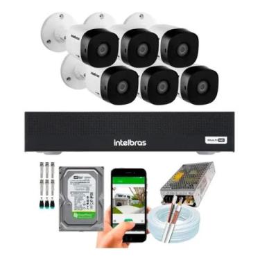 Imagem de Kit 6 Câmeras Intelbras 1220b Full Hd Dvr Mhdx 8 Canais