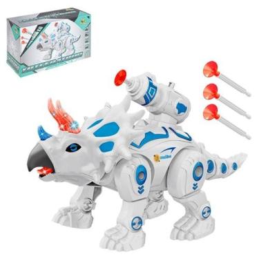 Imagem de Brinquedo Dinossauro Lançador Que Anda Lança Dardos Som Luz - Art Brin