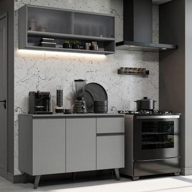Imagem de Armário de Cozinha Compacta 120cm Cinza Nice Madesa 02 XV