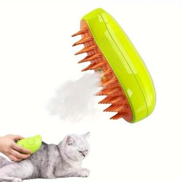 Imagem de Escova Para Gatos A Vapor 3 Em 1 Pente Stea-Autolimpante Escova Vaporizador Pente de Remoção de Pelos Cães, Gatos E Pets