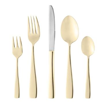Imagem de WOLFF - Faqueiro de Aço Inox Pisa Dourado 30 Peças - Mesa Posta - Itens Para Casa - Utensílios de Cozinha - Enxoval - Casamento - Decoração