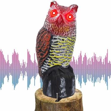 Imagem de Coruja Espantalho Repelente Sonoro Pombo Pássaros Pragas Top - TATUDEB