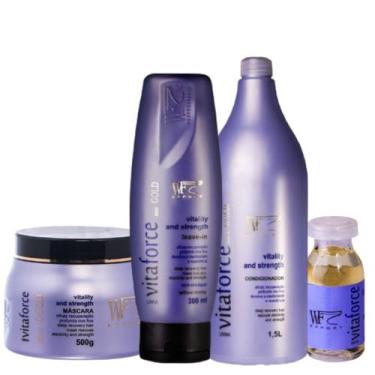 Imagem de Kit 4 Peças Cabelos com Queda Fragilizado Quebradiço Danificado Pós Pr