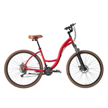 Imagem de Bicicleta BLITZ Aro 29 Comodo Urbana Full Shimano 21v Freio à Disco, Quadro Leve, Câmbio Suave, Rodas Resistentes, Design Moderno, Ideal para Passeios e Deslocamentos Diários (Marsala, 18)