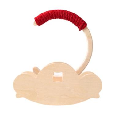 Imagem de Fenteer Suporte de madeira para poleiro de pássaros, suporte interativo para playground de papagaios, de mesa versátil para treinamento de periquitos, conures, Vermelho