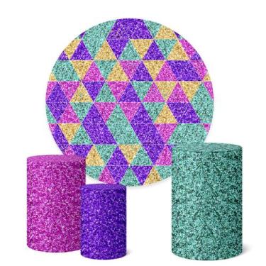 Imagem de Trio Capas Cilindro + Painel Redondo 1,50m Textura - Fadrix, K1TEX016