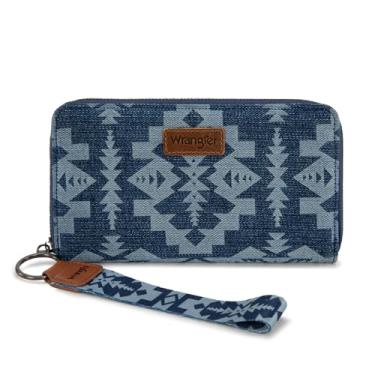 Imagem de Wrangler Carteira de pulso asteca bolsa longa Boho porta-cartões de crédito, Jeans tribal, One Size, Ocidental