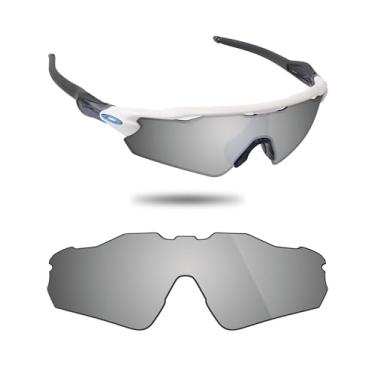 Imagem de Fiskr Lentes polarizadas de substituição compatíveis com óculos de sol Oakley Radar EV Pitch OO9211, resistente a impactos e ajuste perfeito - prata metálica