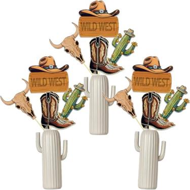 Imagem de bunldapoog Palitos De Centro Mesa Estilo Faroeste, 12 Peças, Acessórios Para Cabine Fotos Cowboy E Cowgirl, Enfeites Mesa/Bolo Decoração Temática Chá Bebê/Festa Aniversário