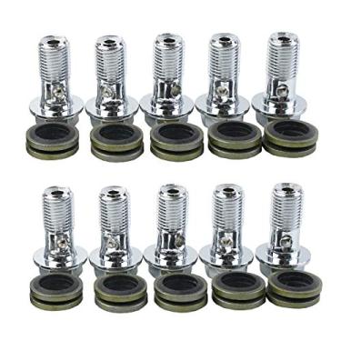 Imagem de Parafusos Banjo de Freio de Motocicleta M10 1,25 mm ou M10 1,0 mm, 10 peças/pacote, Parafusos e Conexões Banjo, Kit de Arruela de Vedação de Junta de Parafuso Banjo de Ferro para Cilindro Mestre de