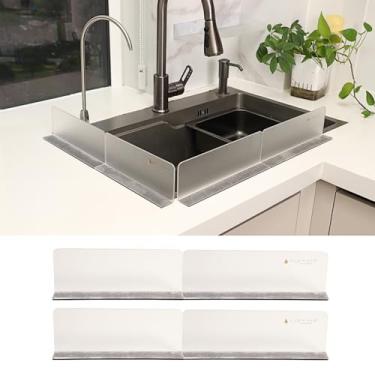 Imagem de Protetor de respingos de pia multiuso, acrílico transparente (quebrado) - Divisória de ilha de mesa avançada leve e luxuosa barreira magnética removível de água (8,9 e 10,2) (4 peças)