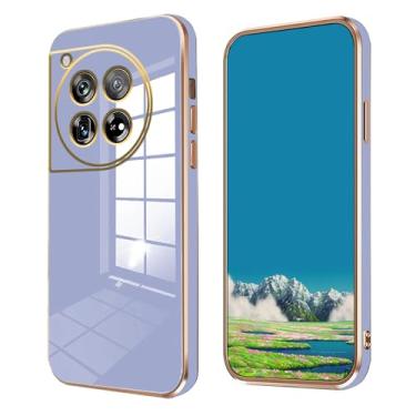 Imagem de Anlalish Compatível com OnePlus 12R Capa de silicone OnePlus 12R capa de telefone 0,3 mm Funda fofa fina chapeamento acessórios de proteção para câmera capa à prova de choque (cinza)