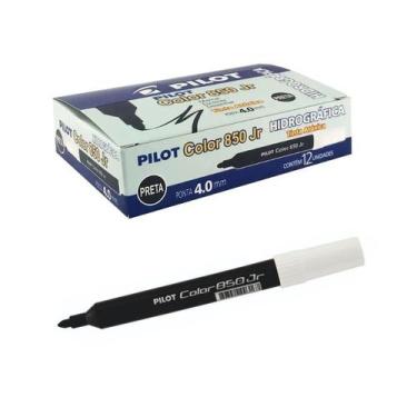 Imagem de Caixa com 12 Caneta Hidrografica Color 850 Jr Preta Pilot