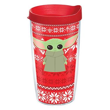 Imagem de Tervis Suéter de Natal Star Wars The Mandalorian feito nos EUA com isolamento térmico de parede dupla, 1 unidade (pacote com 1), clássico