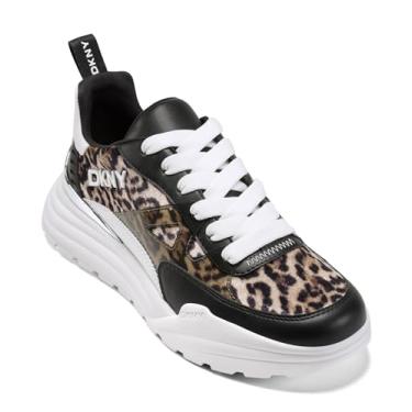 Imagem de DKNY Tênis feminino Zanira com cadarço e plataforma grossa, Natural/preto, 39