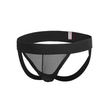 Imagem de Cueca Jockstrap Transparente - Beebas, Preto, XG