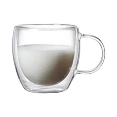 Imagem de Copo De Vidro Isolado De Parede Dupla Transparente 5 Tamanhos Canecas 