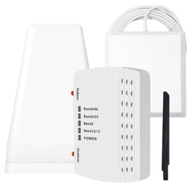 Imagem de Amplificador de celular para casa, até 6200 pés quadrados, amplificador de sinal de celular com 2 antenas internas para banda 66/2/4/5/12/17/13/25, Boost 4G 5G LTE para todos os EUA.