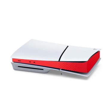 Imagem de Adesivo Skin Strip para console PS5 Slim, fibra de carbono vermelha - 