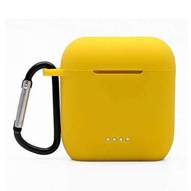 Imagem de Claiol Capa de silicone para Tozo T6, LED frontal visível, acessório premium à prova de choque com chaveiro compatível com Tozo T6. (amarelo)