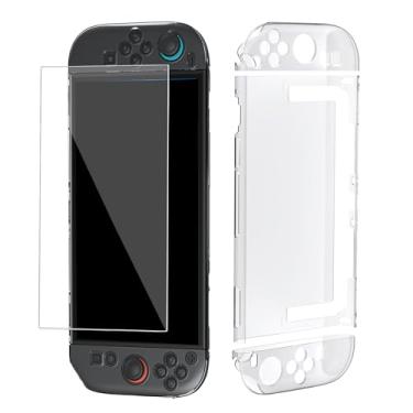Imagem de Dockable Clear Case for Switch 2(2025) with 7.9'' Tempered Screen Glass Protector KAIPLAYHORIZON Protective Case PC Case Soft TPU Grip Cover for Joycons Anti-Scratch Shockproof