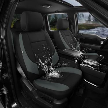 Imagem de GIANT PANDA Pacote com 2 capas de assento dianteiras de neoprene à prova d'água para Ford F150 F250 F350 F450 Super tripulação/caminhonetes de cabine tripulação, capas protetoras de assento de roupa