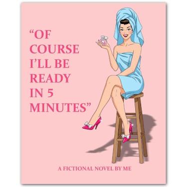 Imagem de Pinup fictício de cinco minutos - arte de parede de banheiro rosa retrô - pôster vintage para meninas adolescentes - decoração de banheiro feminino - impressão sem moldura 20 x 25 cm - Arte estilo